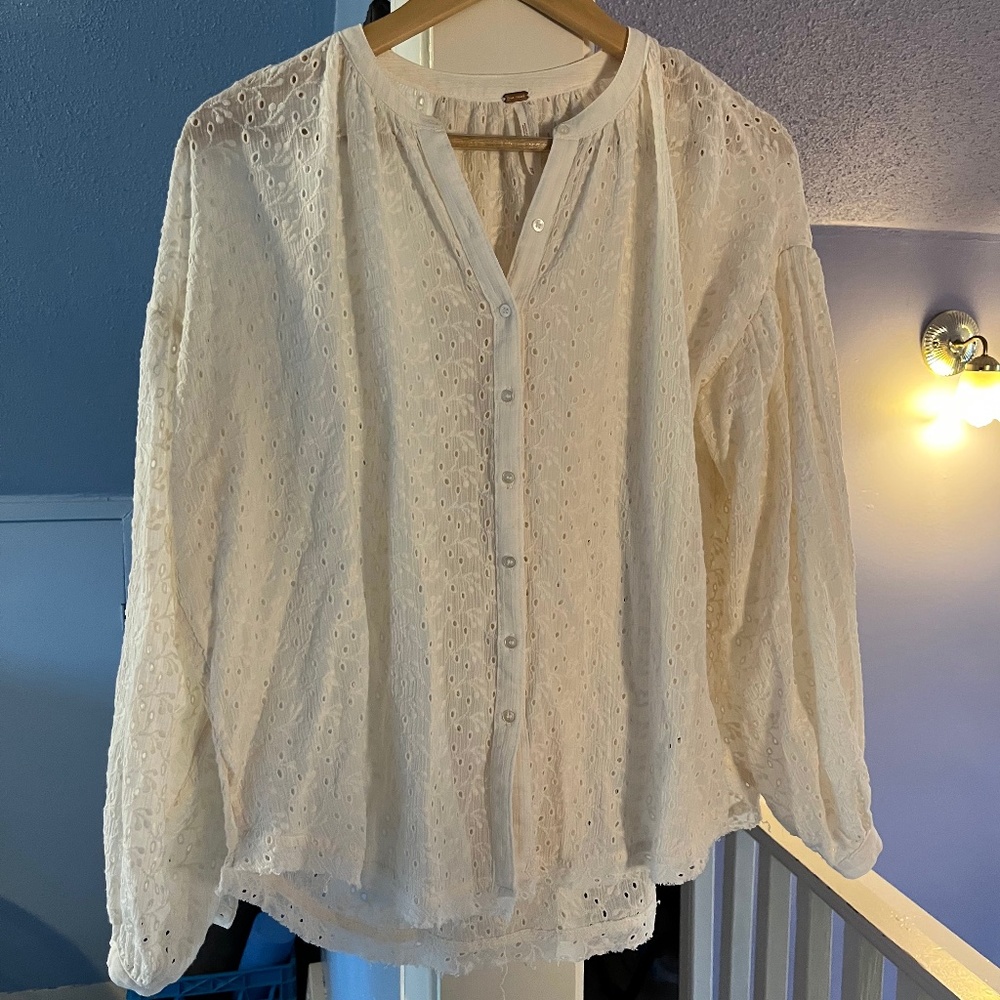 Free People Ivory Blouse